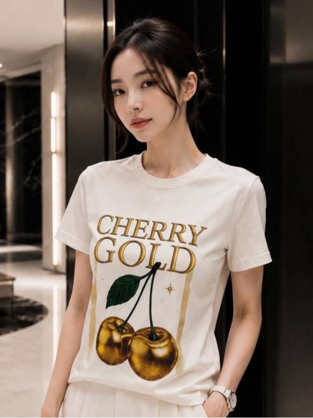 Cherry Gold Graphic Tee - Picture 2 of 3